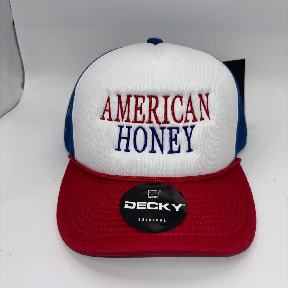 Decky American Honey Trucker Hat Red White Blue Mesh Snapback Cap 6025-3REDWHTRY